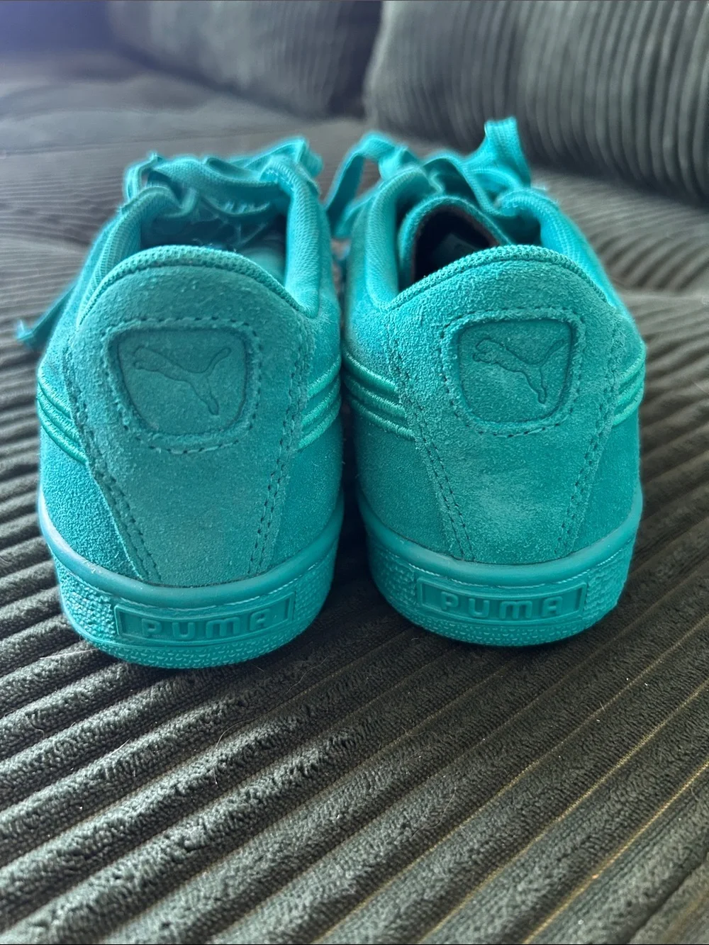 Puma Teal Suede Low-Top Sneakers
